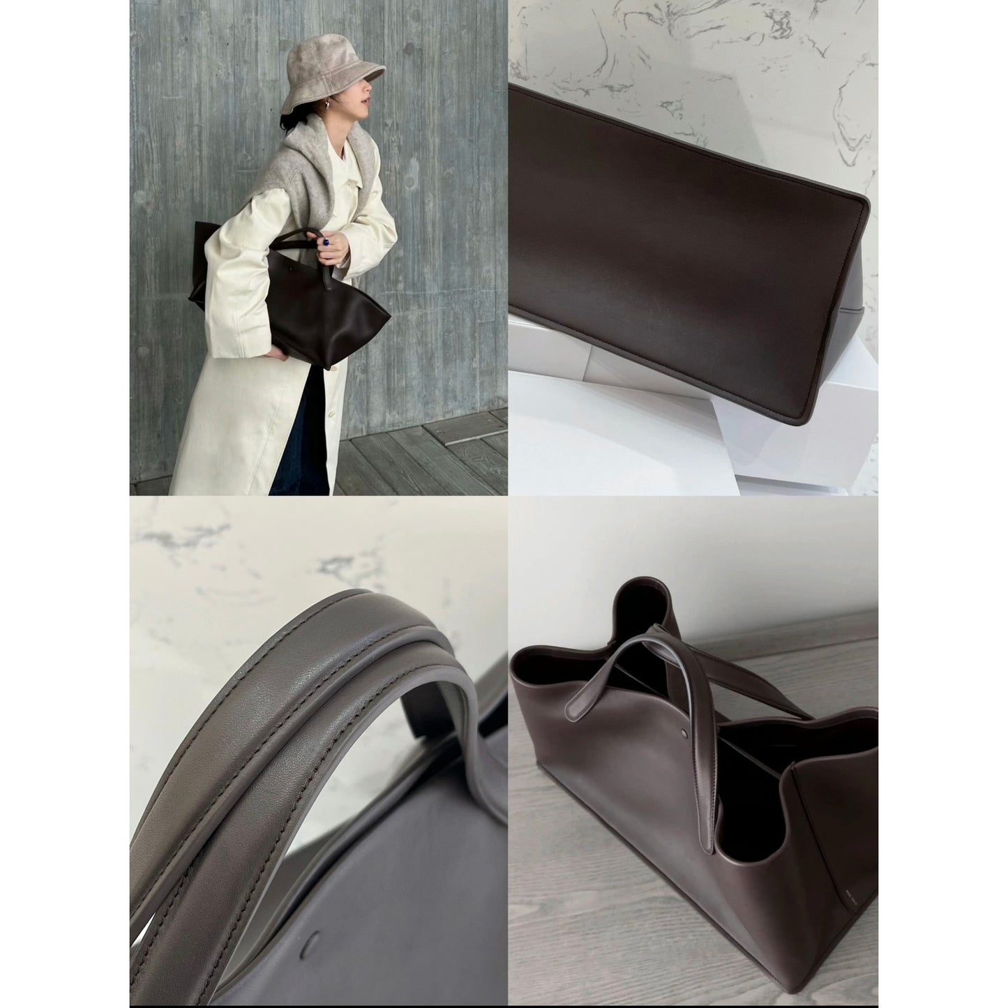 Minimalist Cowhide Commuter Large Capacity Totes Handbags