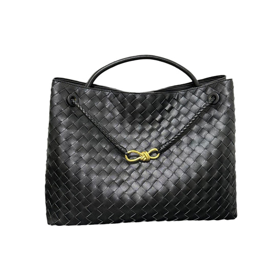 Woven Large Capacity Versatile Rhombus Cowhide Bags