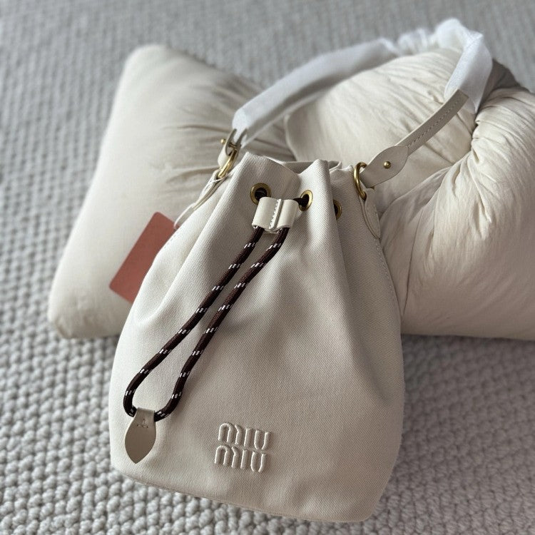 Women's Canvas Drawstring Design Simple Large Handbags