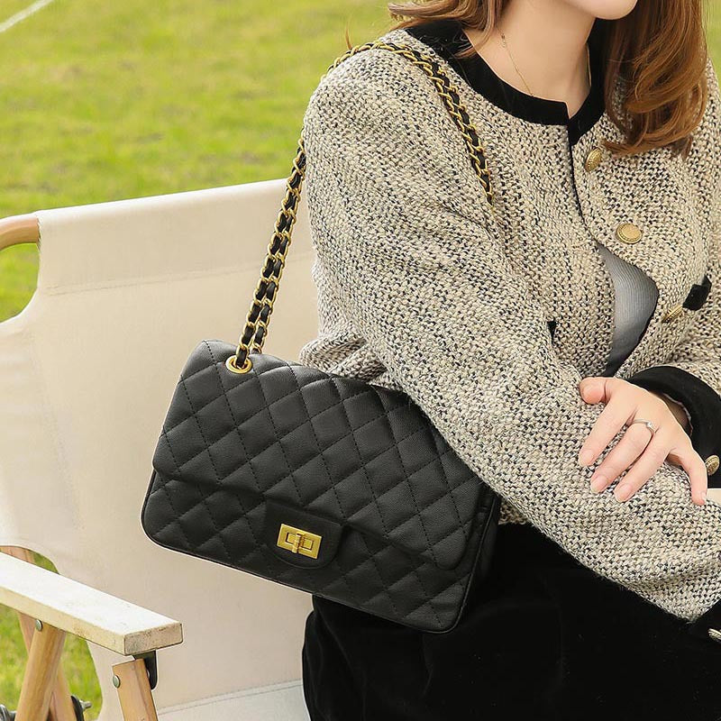 Rhombus Chain Minority Fashion Textured Versatile Bags