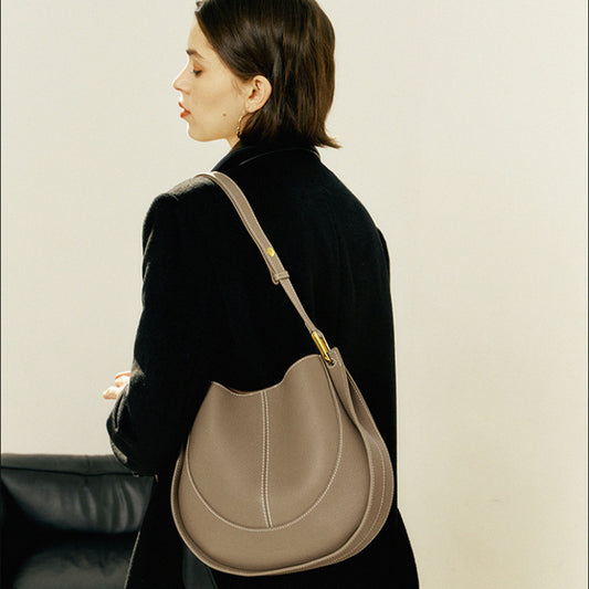 Women's Layer Cowhide Special Interest Light Luxury Design Tide Shoulder Bags