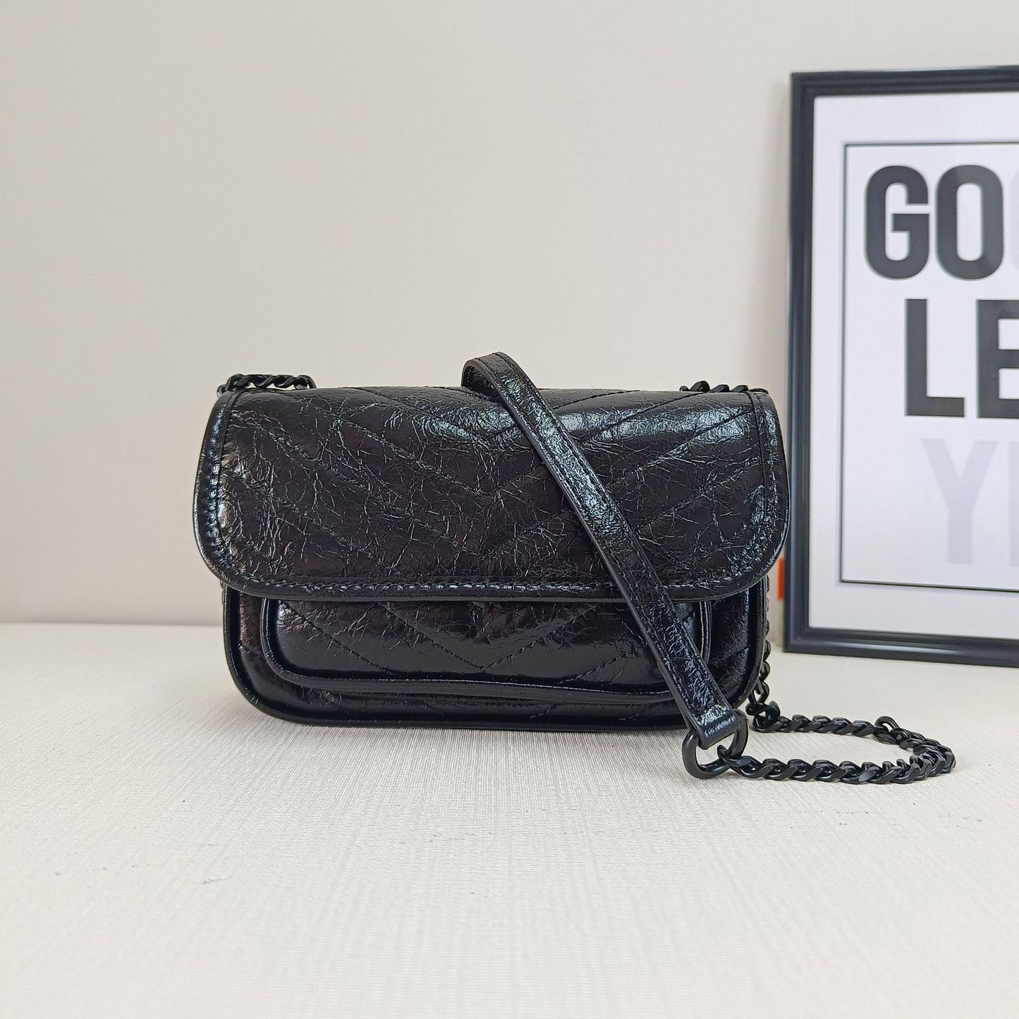 Women's Hobo First Layer Cowhide Chain Underarm Crossbody Bags
