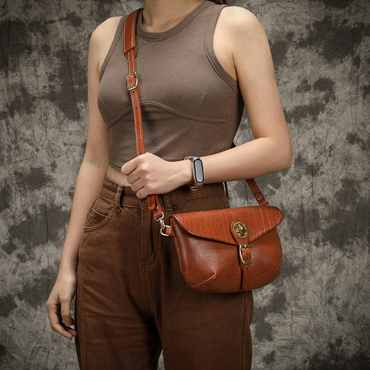 Saddle Thick Soft Vegetable Tanned Top Layer Crossbody Bags