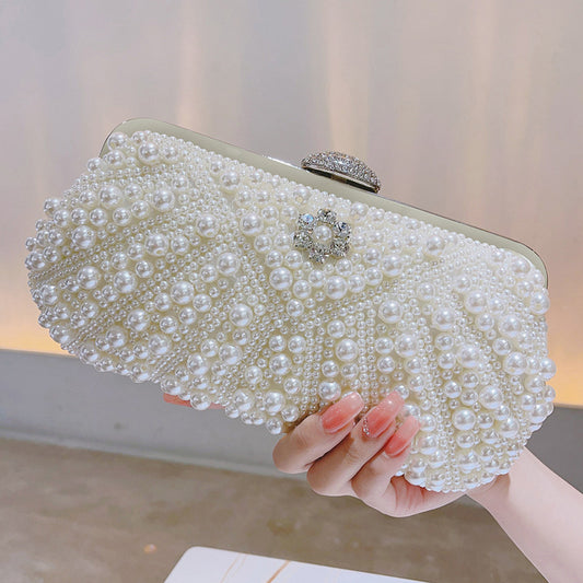 Women's Pearl Handmade Beaded Elegant Clutch Dress Evening Bags