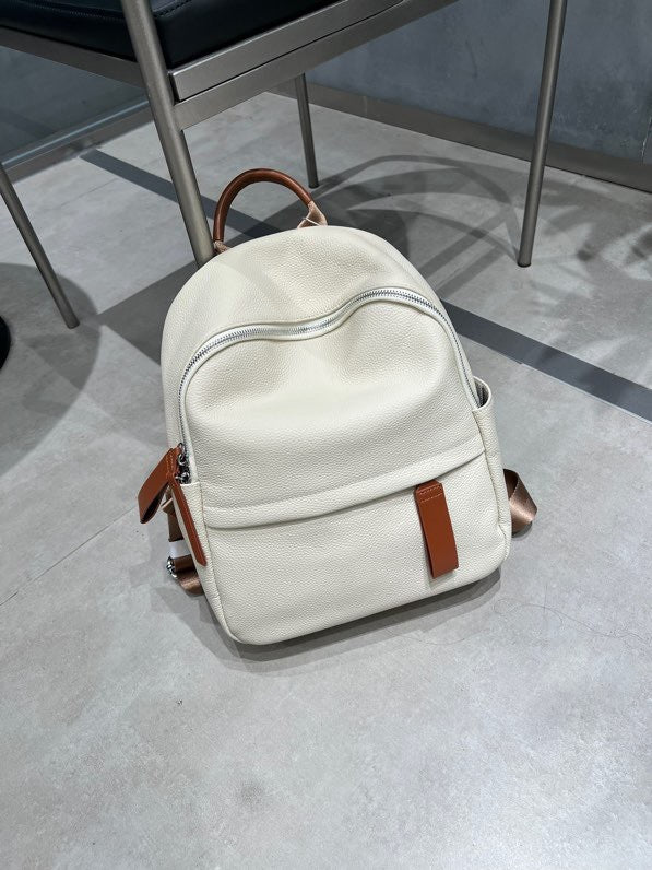 Women's First Layer Leather Large Capacity Commuter Backpacks