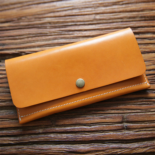 Men's Tanned Leather Long Genuine Simple First Men's Wallets