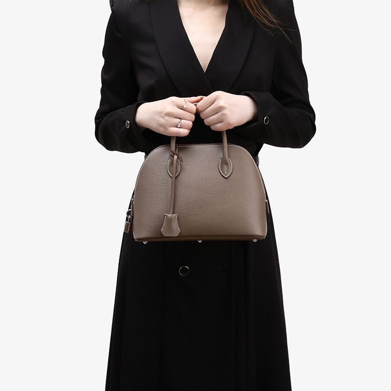 Women's Portable Shell Genuine Leather Bowling Bags