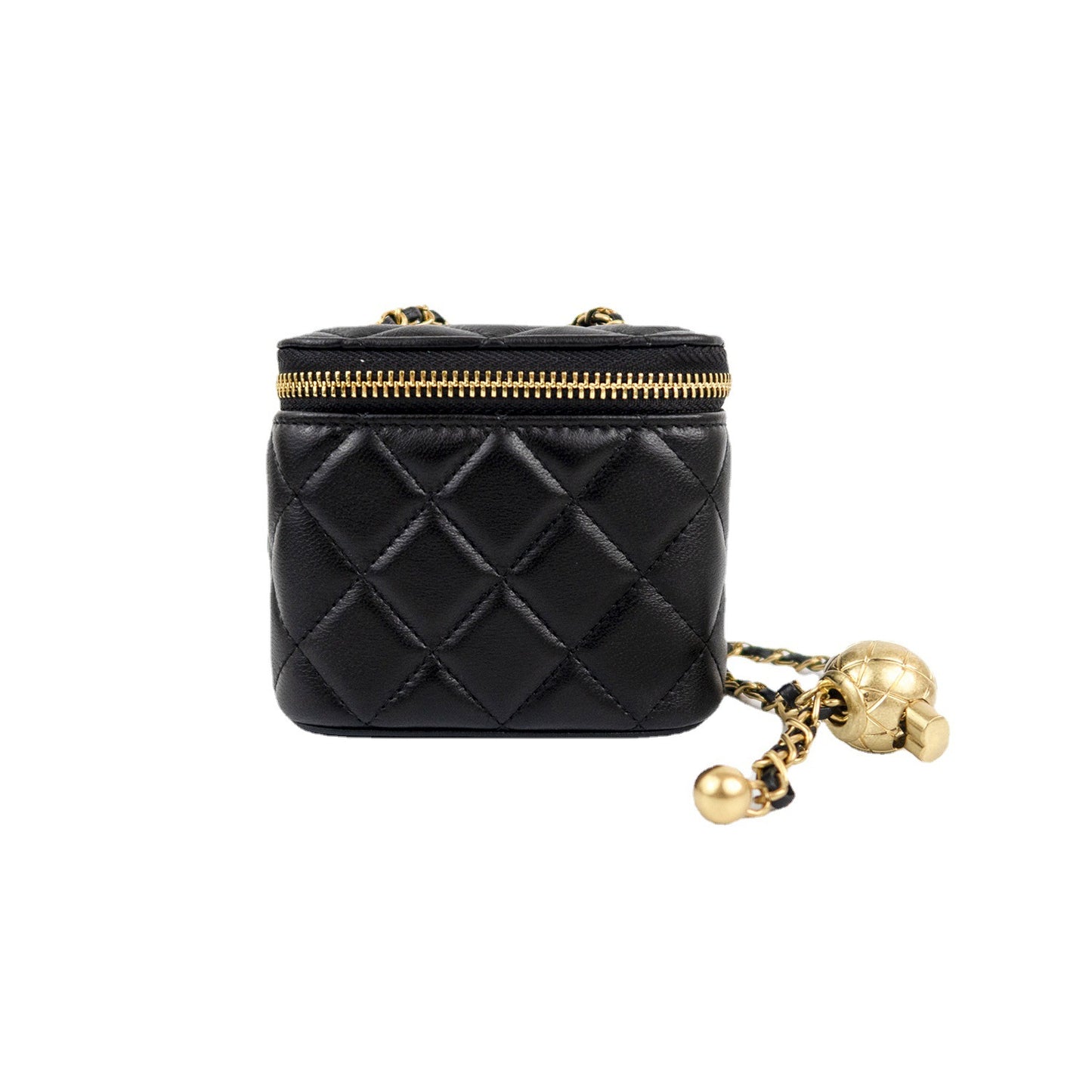 Women's Classic Style Box Golden Ball Rhombus Chain Sheepskin Mini Crossbody Bags