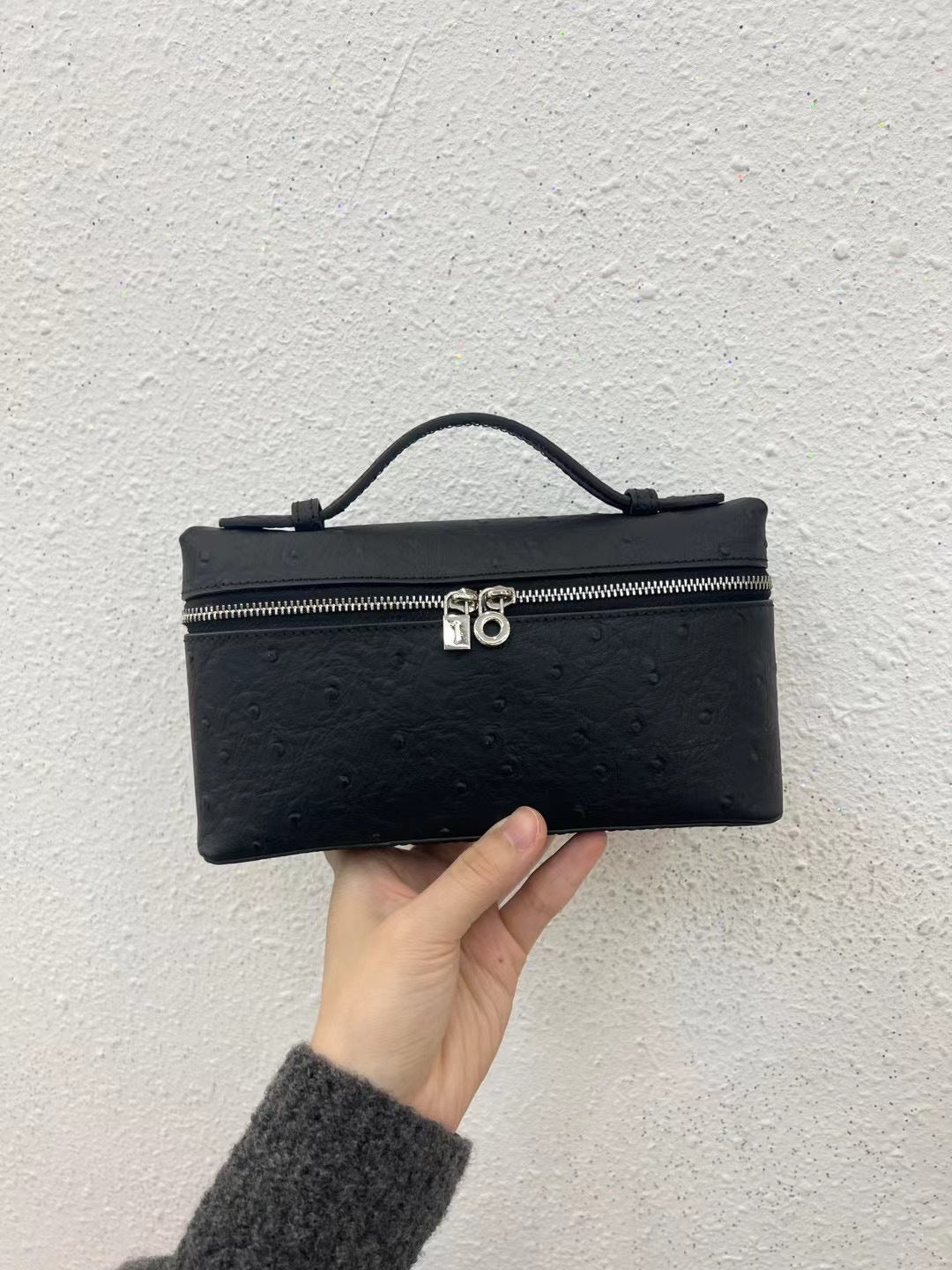 Women's Genuine Leather Graceful Lunch Box Litchi Crossbody Bags