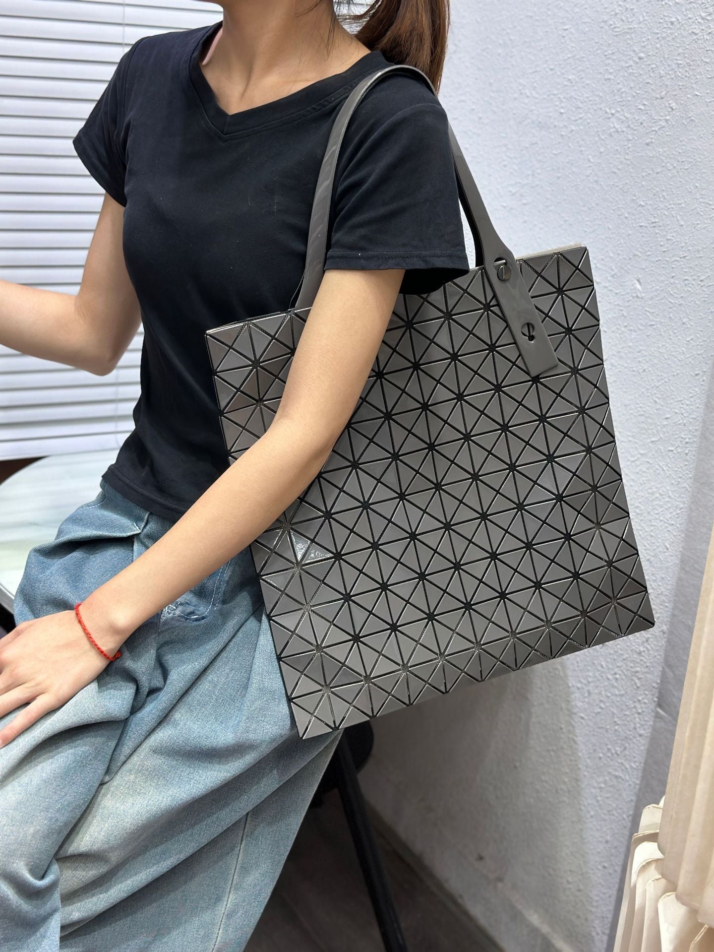 Diamond Pattern Large Capacity Totes Shopping Tote Bags