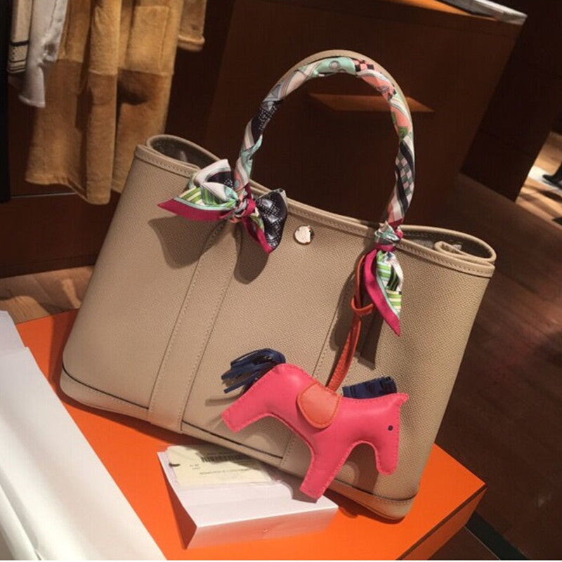 Women's Cow Leather Simplicity Portable Big Shopping Handbags