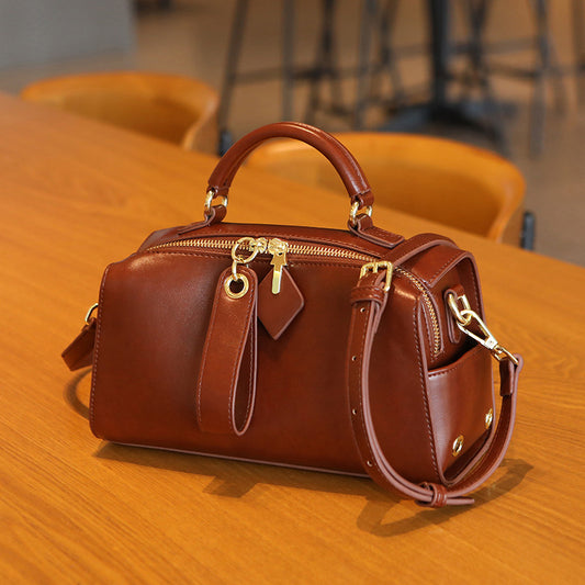 Boston Pillow Retro Solid Color Large Capacity Crossbody Bags