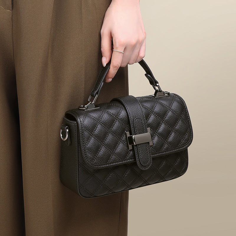 Trendy Popular Women's Leather Portable Diamond Crossbody Bags