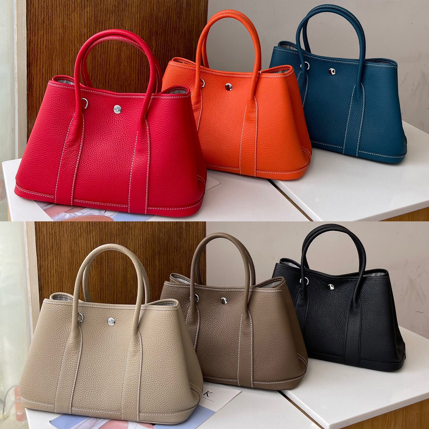 Women's First Layer Cowhide Source Large Capacity Handbags