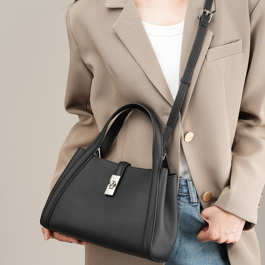 Cowhide Large Capacity Totes Vegetable Basket Crossbody Bags