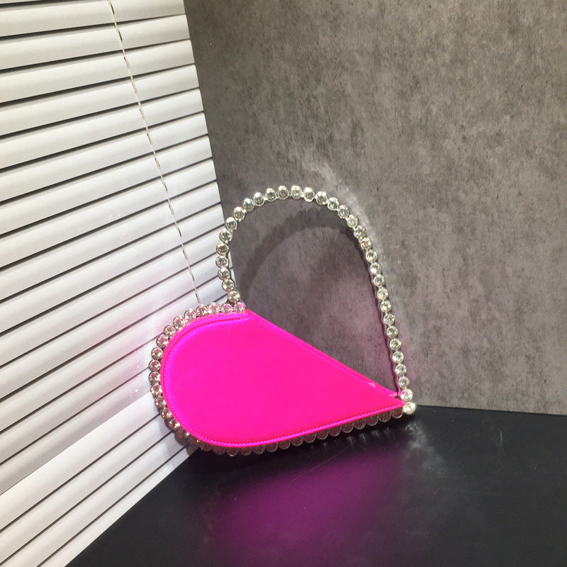 Women's Rhinestone Heart-shaped High-grade Hand Holding Diamond Evening Bags