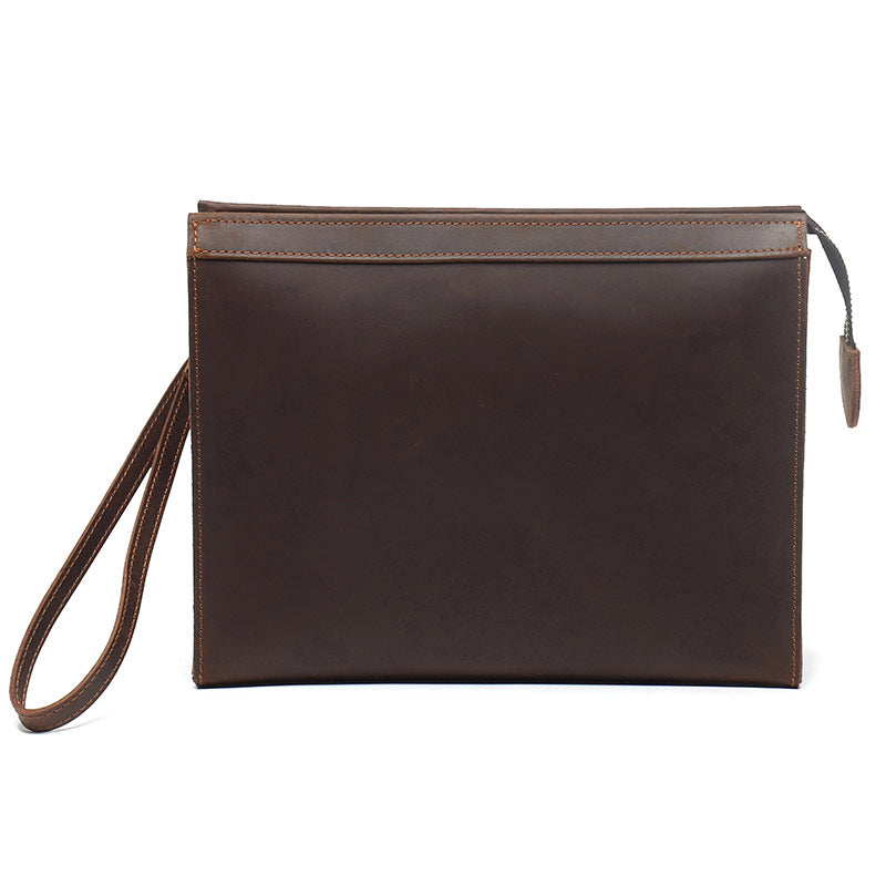 Men's Horse Leather Clutch Vintage File Envelope Men's Handbags