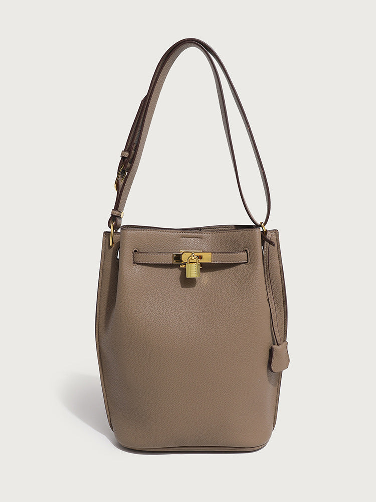 Women's Capacity Lychee Pattern Platinum Kelly Handbags