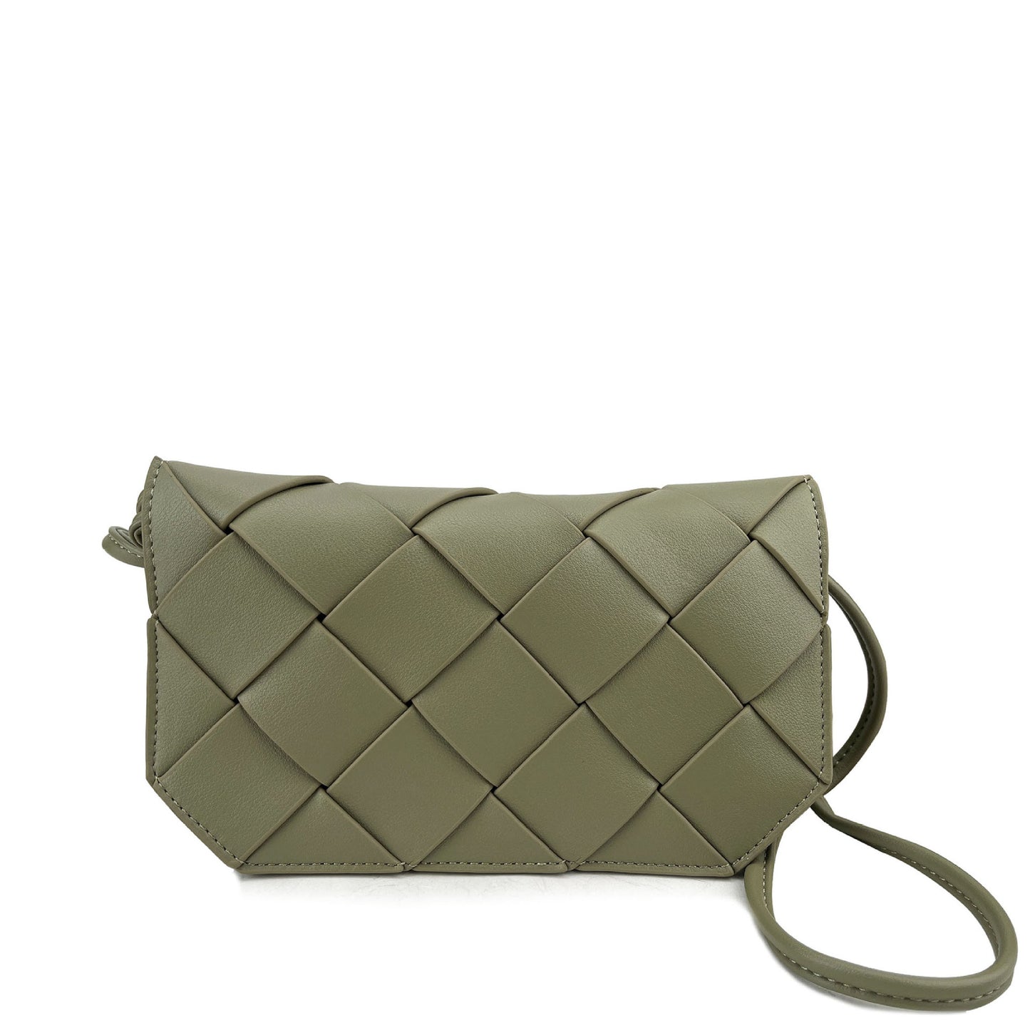 Women's Authentic Leather Weave Flip Woven Bags