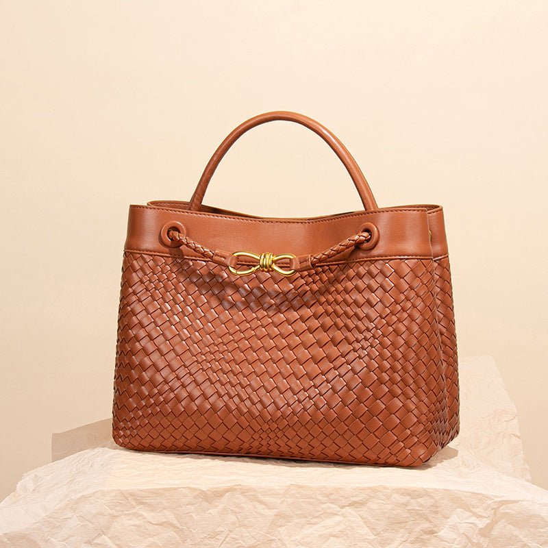 Charming Women's Portable Simple Graceful Hand-woven Tote Bags