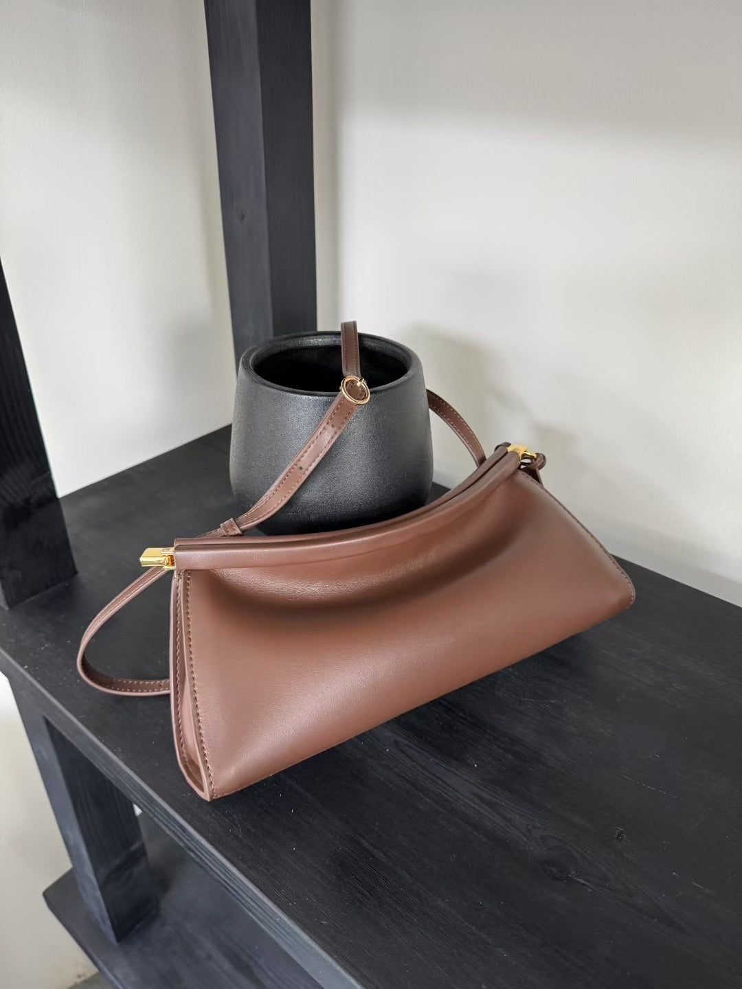 Light Luxury High-grade Imported Cowhide Clip Bags