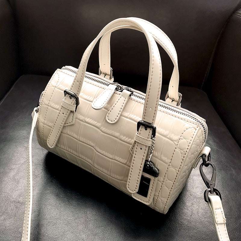 Women's Fashion Boston Crocodile Pattern Cowhide Crossbody Bags