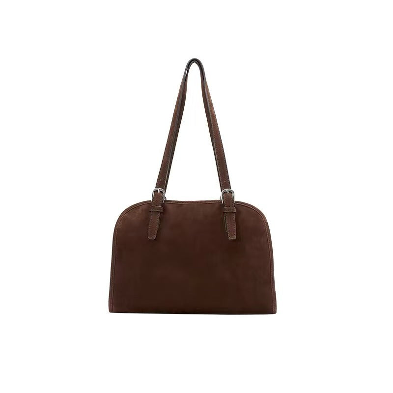 Women's Vegetable Tanned Cattle Leather Ingot Bowling Shoulder Bags