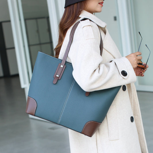 Women's Senior Large Capacity Totes Female Genuine Leather First Shoulder Bags