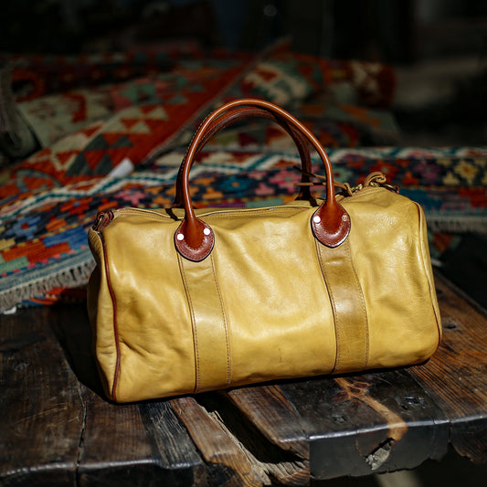 Women's & Men's & Leather Short-distance Portable Big Copper Bags