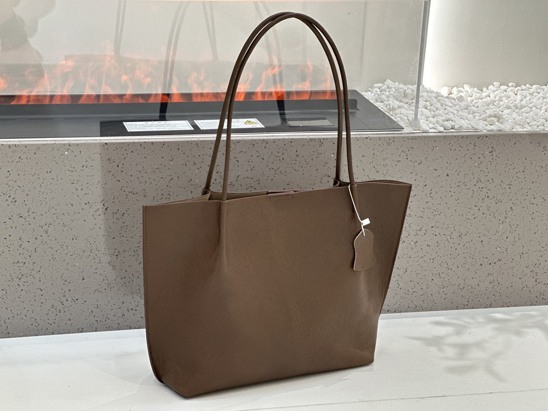 Simple Big Fashion Vegetable Tanned Soft Shoulder Bags