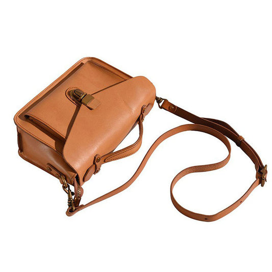 Vegetable Tanning Leather College Genuine Flap Crossbody Bags