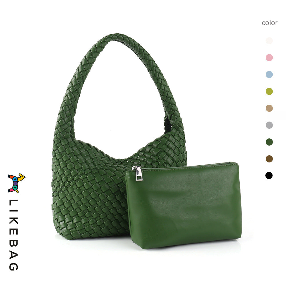 Women's Handmade Woven Lunch Box High-grade Underarm Armpit Bags
