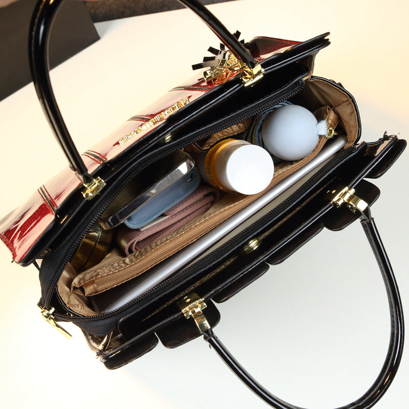 Women's Color Contrast Patchwork Personalized Elegant Large Capacity Shoulder Bags