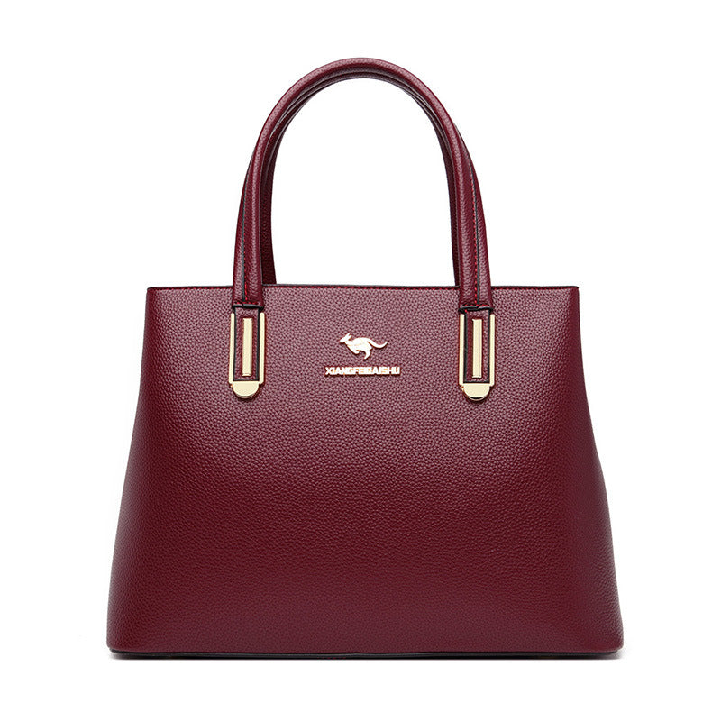 Women's Fan Soft Leather Mother Large Capacity Bags