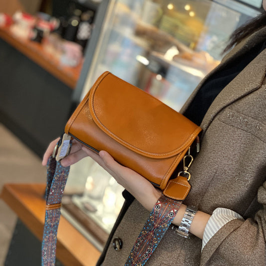 Women's Leather Soft Cowhide Vintage Top Layer Vegetable Shoulder Bags