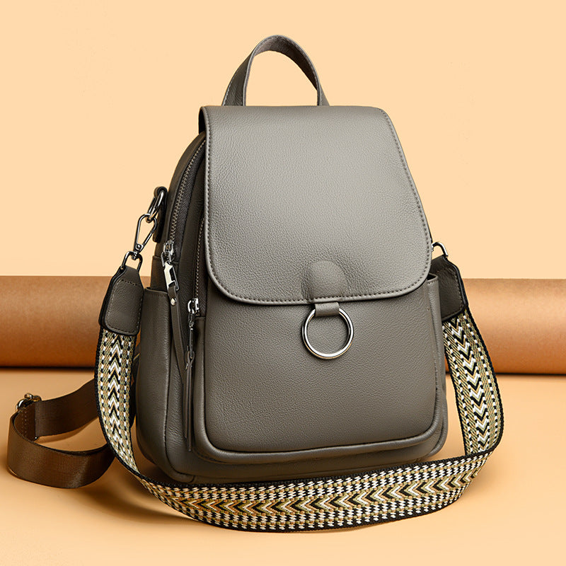 Comfortable Fashion Trendy Large Capacity Cowhide Backpacks