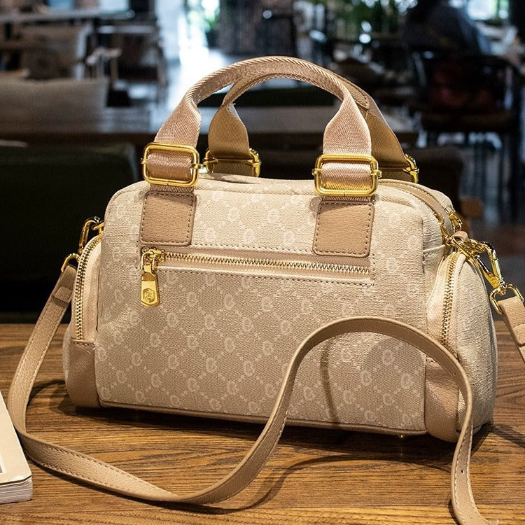 Women's Boston Genuine Leather Portable Pillow Fashion Shoulder Bags