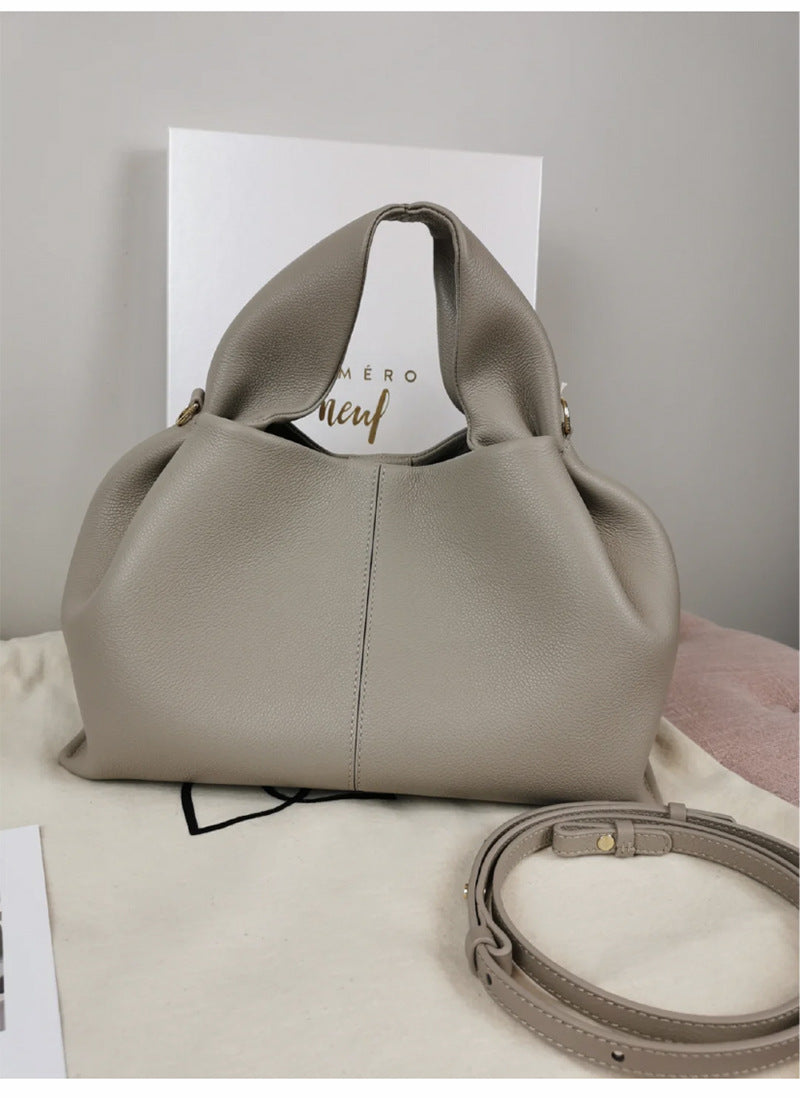 Women's French Minority Solid Color Lunch Box Handbags