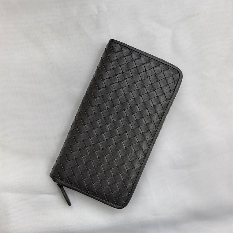Women's & Men's & Long Genuine Leather Sheepskin Hand-woven Ladies Wallets