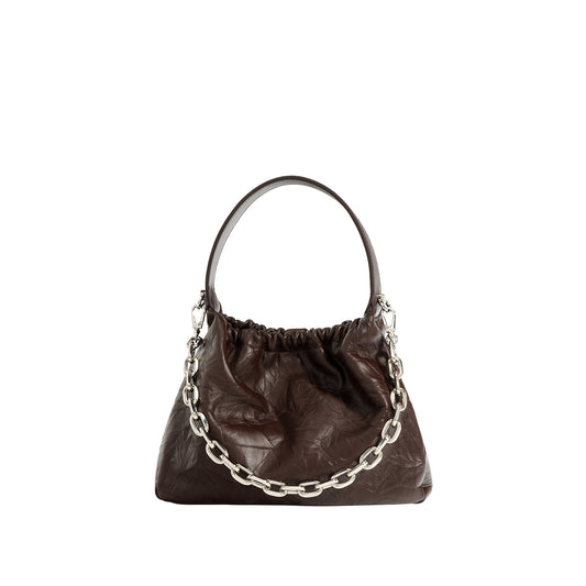 Women's Idle Style High-grade Large Capacity Pleated Shoulder Bags