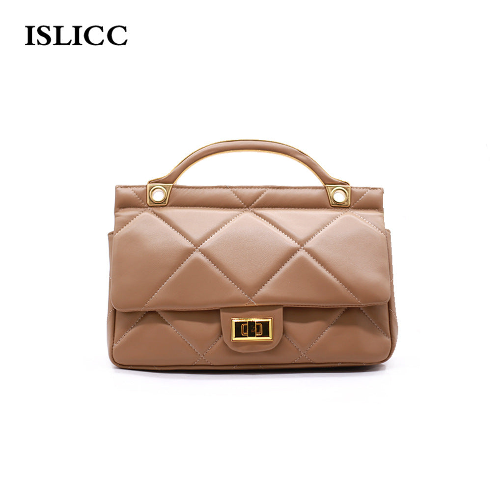 Women's Top Layer Cowhide Style Chain Large Crossbody Bags