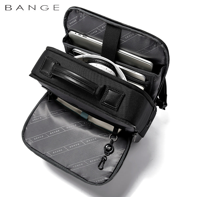 Men's Business Leisure Commute Computer White Collar Backpacks