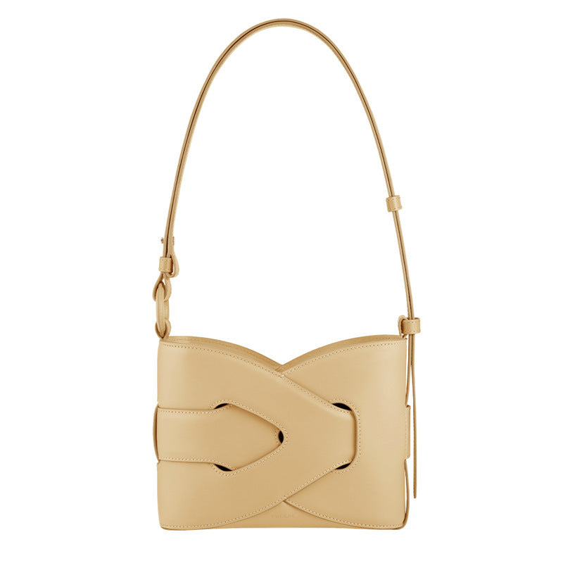 Women's High-grade Genuine Leather Geometric Design Niche Shoulder Bags