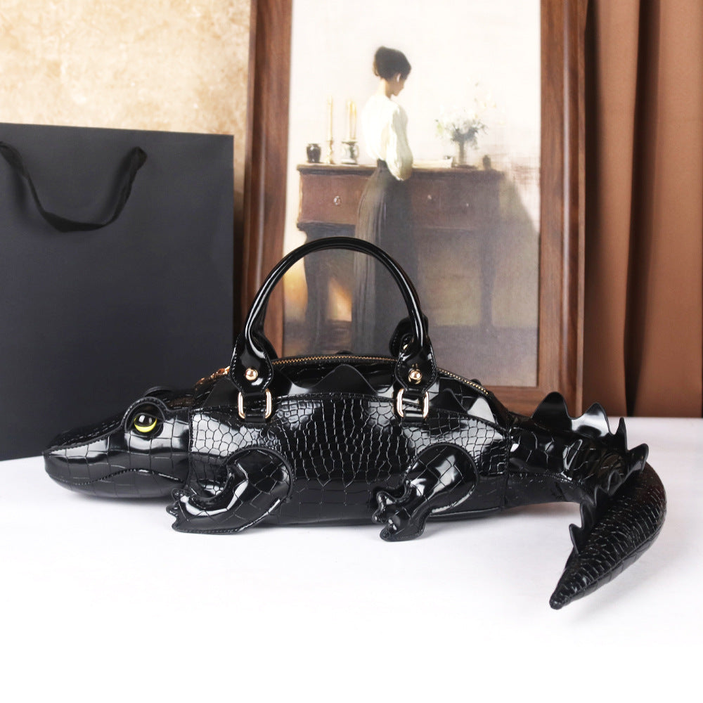 Women's Funny Personality Niche Cute Pet Stuffed Crocodile Bags