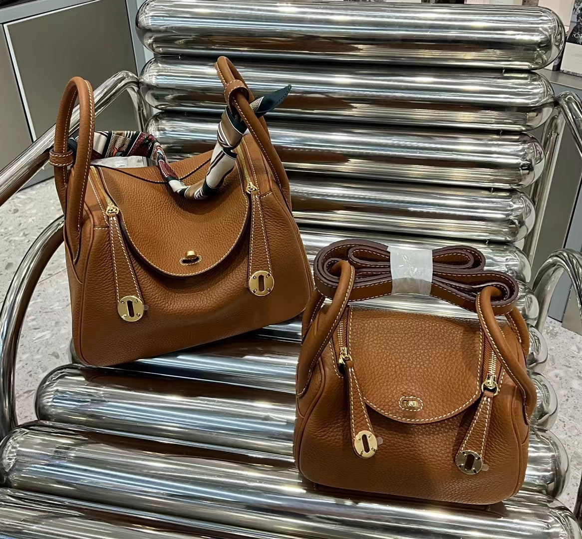 Women's Cowhide Lindy Litchi Pattern High Quality Shoulder Bags