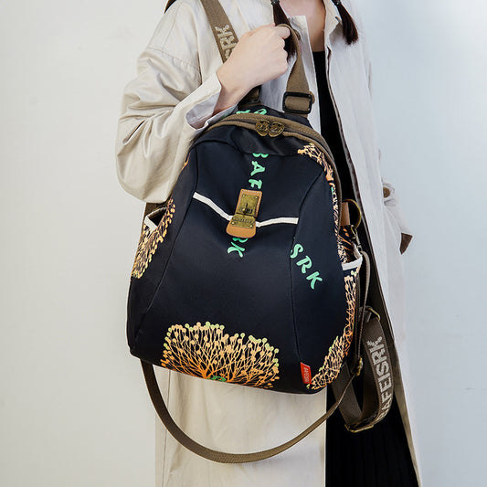 Printed Oxford Cloth National Fashion Large Backpacks