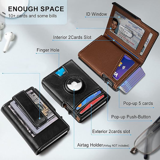 Men's Magnetic Flip Contrast Color Large Capacity Men's Wallets