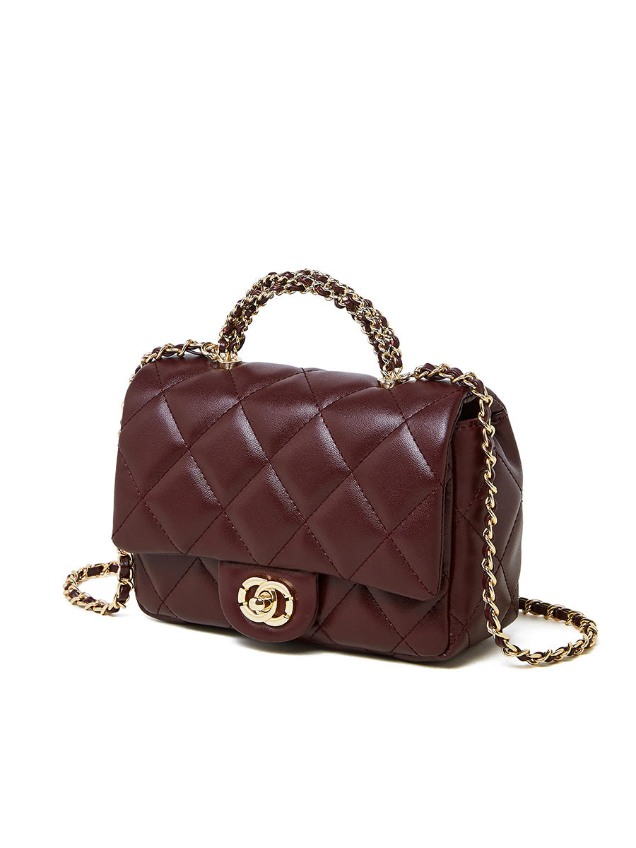 Women's Summer Rhombus Chain Versatile Genuine Leather Bags