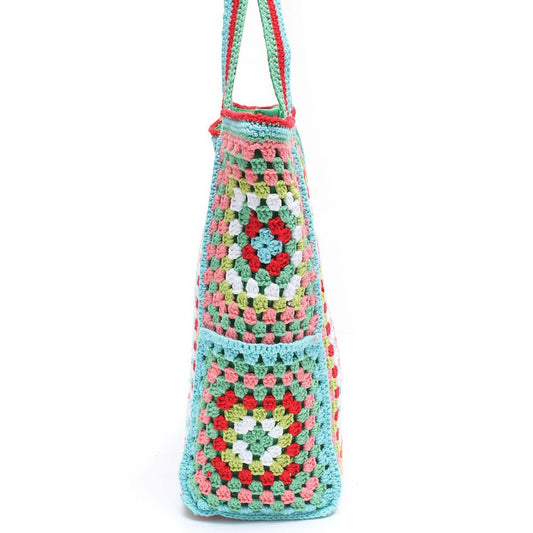 Women's Capacity Knitted Portable Underarm Ethnic Style Pattern Shoulder Bags