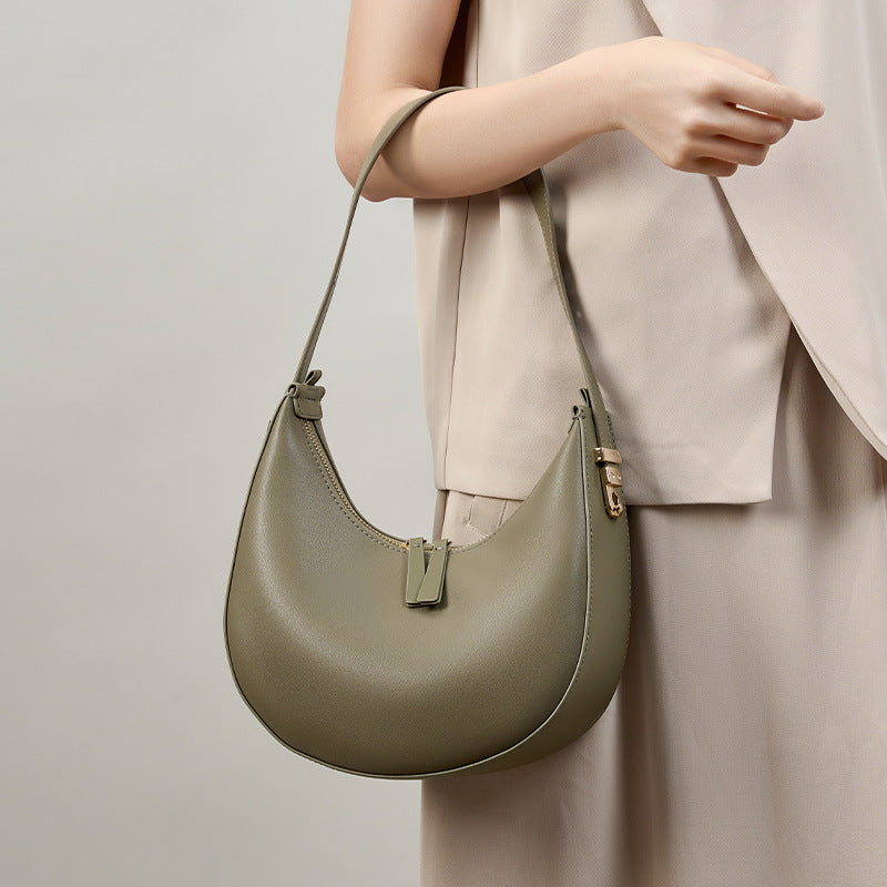 Women's High-grade Light Luxury Commuter Large Capacity Genuine Leather Simple Shoulder Bags